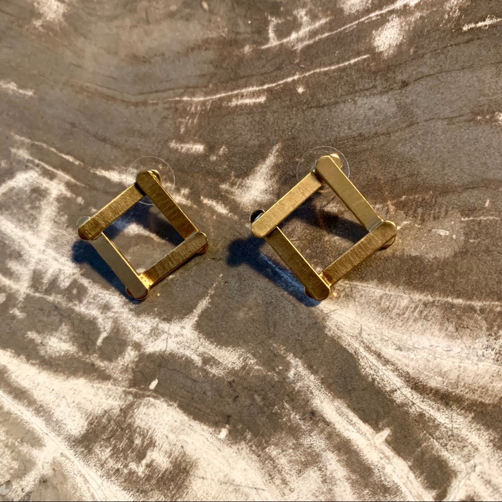 Brushed Gold Earrings